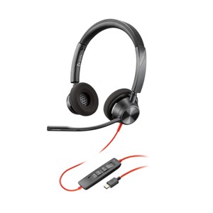 POLY BLACKWIRE 3320 STEREO USB-C HEADSET +USB-C/A ADAPTER